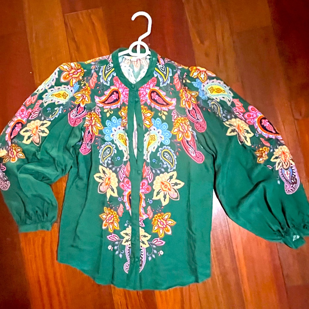 Boden paisley full sleeve button front blouse so colorful sz6